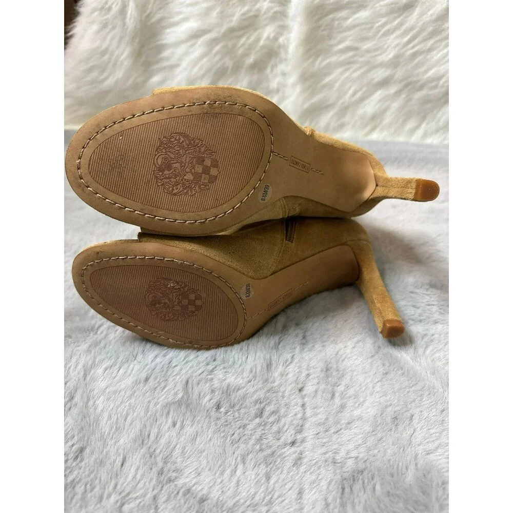 Vince Camuto Women's 8.5 / 39 Suede Peep-Toe Ankle Booties Sashane - Picture 4 of 10